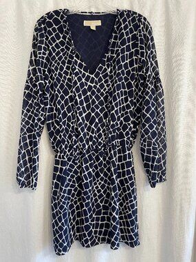 Michael Kors lightweight blue and white printed dress, size Small